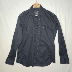 Bertigo Men's Black Long Sleeved  Dress Shirt Size 4